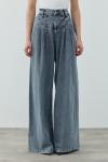 MRW1691 Pileli Denim Pantolon Mavi