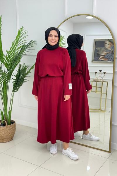 COMFY SWEAT ELBİSE - BORDO
