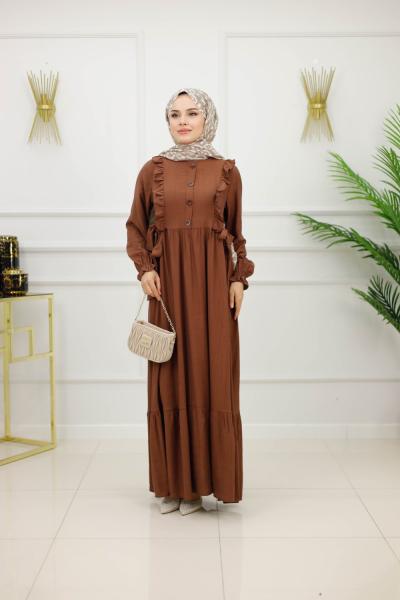 DUHA ELBİSE-KAHVERENGİ