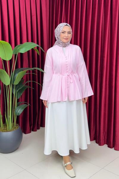 NATURAL  GÖMLEK - PEMBE