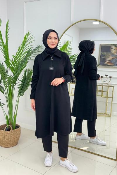 SUZAN OYSHO TUNİK - SİYAH