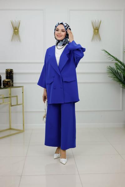 TALİA CEKET TAKIM-SAKS MAVİ