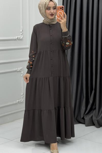 Çiçek Elbise Vizon