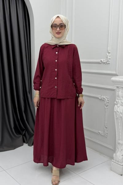 Defne Etek Takım Bordo