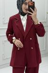 Diana Ceket Takım Bordo