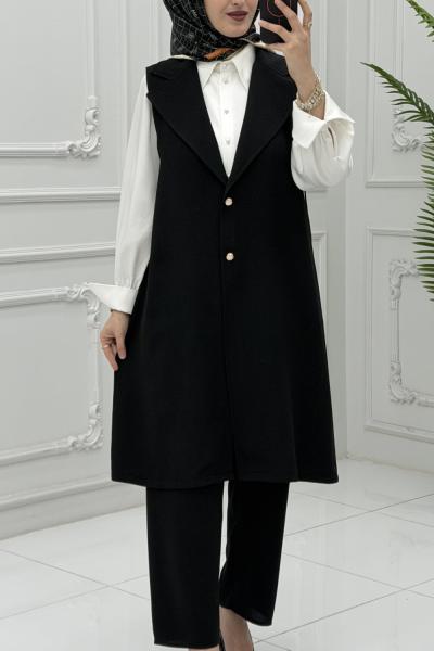 Sofia Yelek Takım Siyah